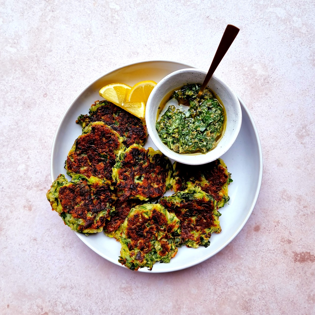 Courgette fritters from How to go plant-based