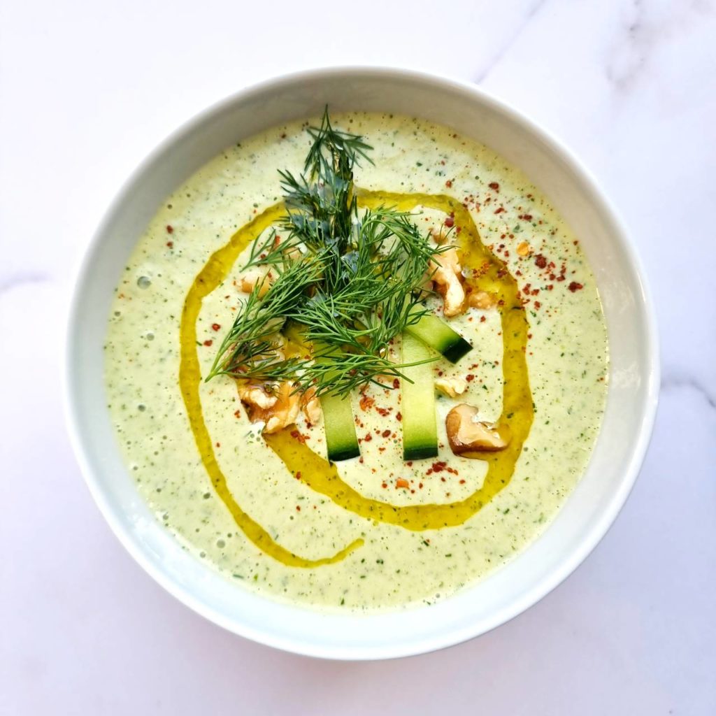 Cucumber yoghurt soup