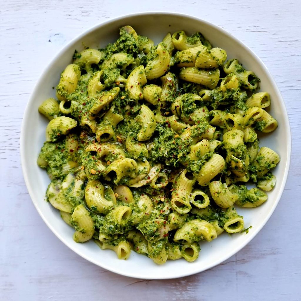 Garlic kale pasta