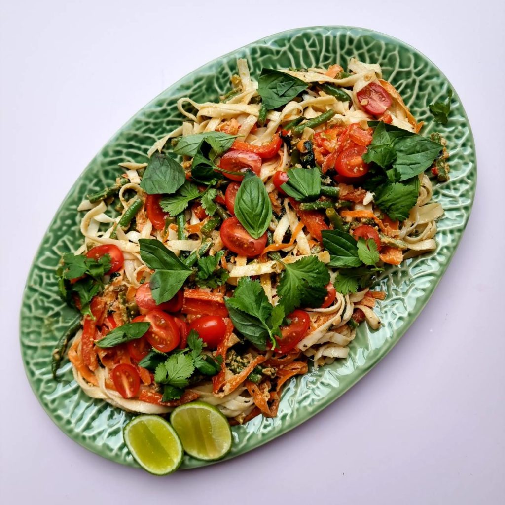 Tahini Thai noodles